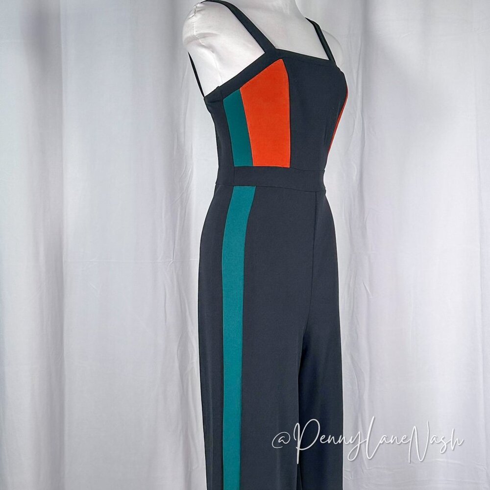Charlotte Russe Sleeveless Side Striped Jumpsuit Black - Picture 6 of 11